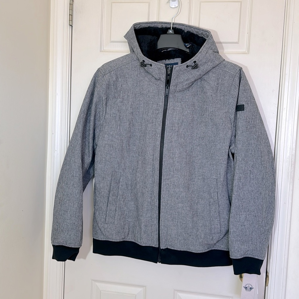 NWT Dockers Men’s Gray Bomber Jacket With Fleece Lining Size XL